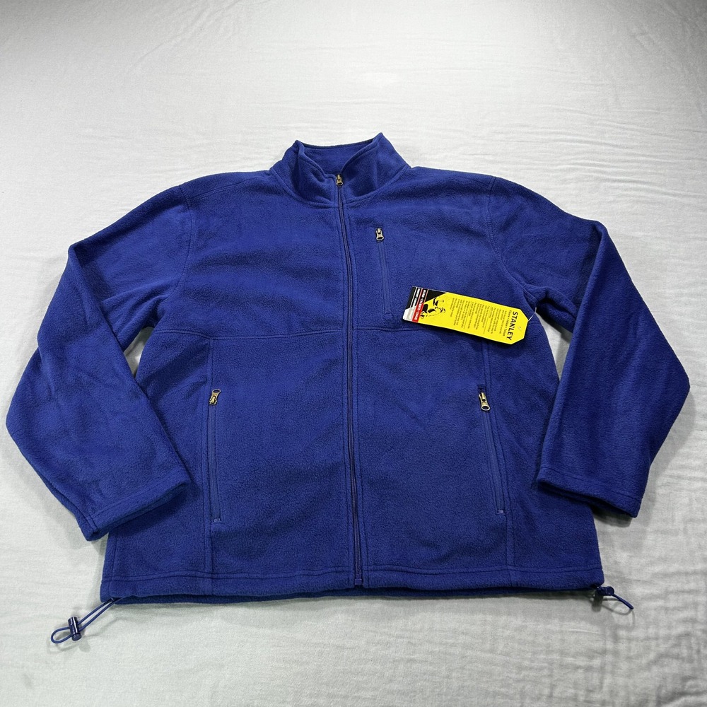 NEW Stanley Jacket Mens‎ Large Blue Fleece Outdoor Sweatshirt Casual Adult